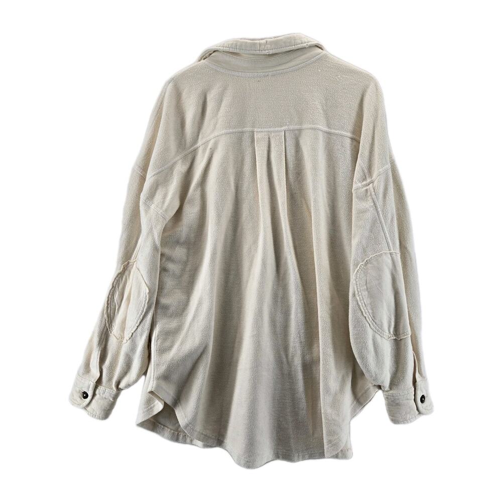 Free People‎ Ruby Jacket Womens Medium Ivory Flannel Oversized Grunge Bohemian - Picture 4 of 14